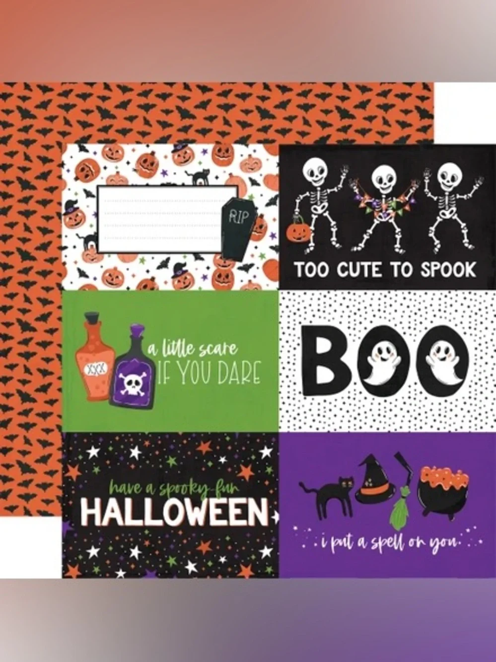 Echo Park Mixed Halloween 12x12” 8 Pcs Paper Assortment 🎃